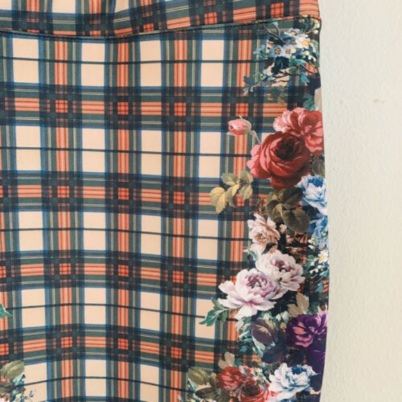 Zara Combo Lace Plaid Floral Cocktail Dress - Picture 3 of 6